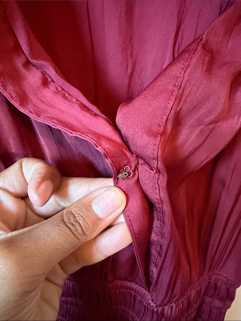 Anthropologie The Somerset Satin Maxi Dress in Wine Size XS - Picture 6 of 7